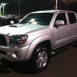 silver tacoma on dealer lot