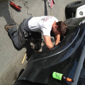 bret workin on the shocks