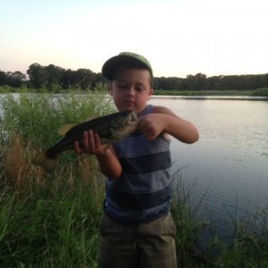 My son caught a nice size bass.