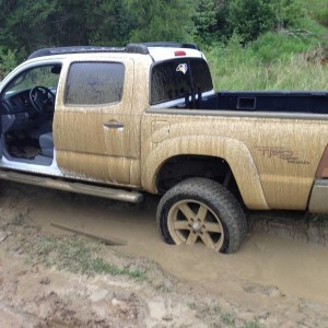 Bottomed out! The right side dropped off and I slid in into it.
