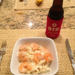 Shrimp and homemade pasta