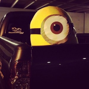 This minion hitched a ride home from the OC Fair.