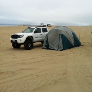 By 3am we finally got the tent setup. Pismo Beach. Somewhere around the dun