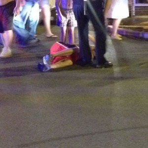 Shit just went bad. Dude got shot, ran over a guy, got the shit beat out of