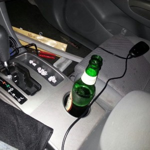 Almost spilt my beer. No, I do not condone drinking and wheeling. Unless it