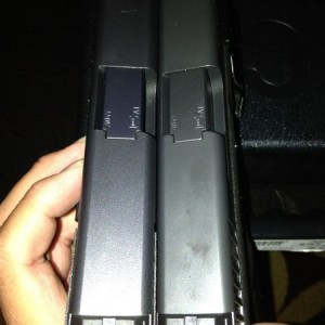Glocks have different coating... New one on the left. Dated 05/2013