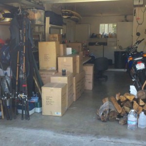 Its safe to say that this half of my garage needs some tlc! Storing shit fo