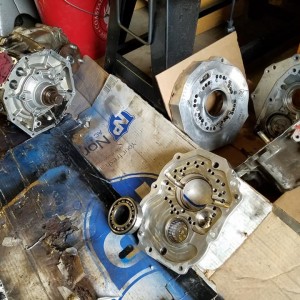Discovered truck was sold with a dry crawl box. Removed and replaced bearings
