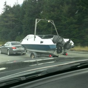 Seriously? A bmw towing a boat haha