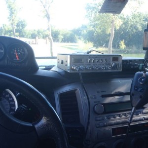 CB radio mounting in cab