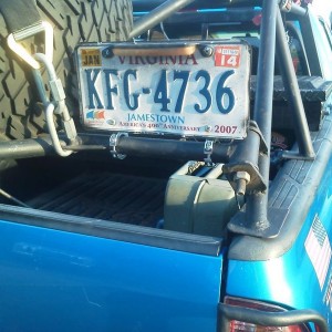 Keeping the license plate out of harm's way after folding one in half 