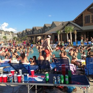 Pool was packed yesterday