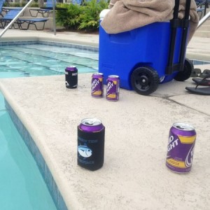 Purple and gold cans!