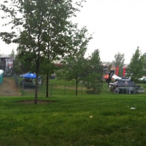 Was a rock concert till it started pouring rain and they bearded everyone i