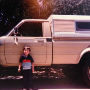 Me at age 6 in front of my dad's 1980 SR5. (1984)