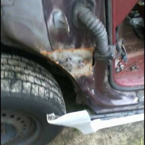 Tack welded on
