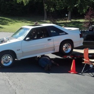 Redneck car lift aka roll back trailer