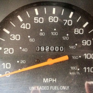. . . Just happened. Although its more like 93 since I swapped tire when I 