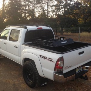 2014 tacoma toyota roof rack skid plate avid bar black wheels