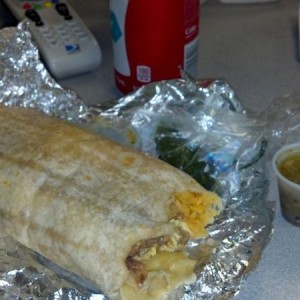Nothing better in the morning then a chorizo n egg breakfast burrito!