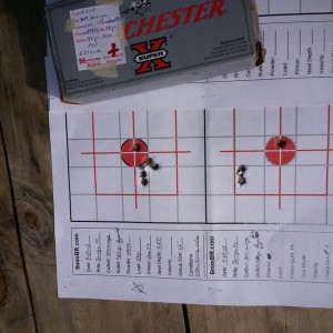 Top: 300 Savage My load: 150 gr SP 38 gr H4895 Bottom: same gun: Factory Wi