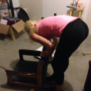 Lady and I doing some night time staining