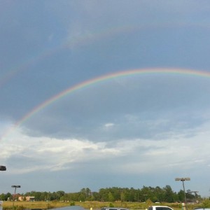 Full on double rainbow across the sky.. What does this mean!!!
