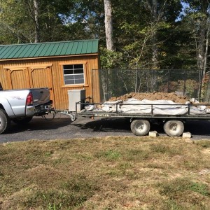 Bunch of dirt on the trailer