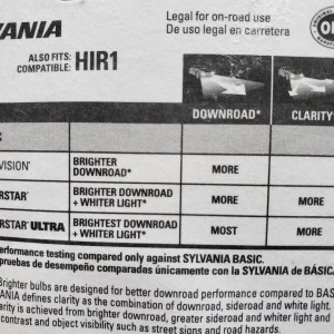 Sylvania 9011 Pkg Back