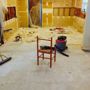 Travertine floor is bye bye :wave: