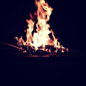 Bon fire time in a cold night in Vegas