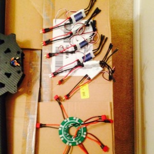 Power distro and ESCs soldered up and ready to test