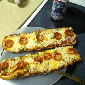 French bread pizza. Omg