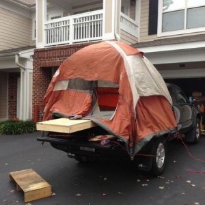 Getting ready for Harrisburg trip next week. Redneck Tent platform. Will lo