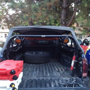 Plenty of room. Crazy how much the soft top angles in.