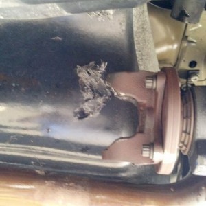 Damage at the rear included punctured gas tank