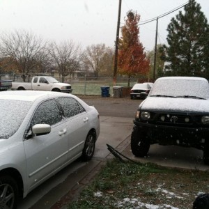 Then it snowed! It's a Halloween miracle