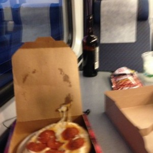 Dude across from me on the train couldn't wait to get home to start dr