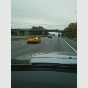 A Lotus Elise passed me on the Northway near Glens Falls. A blue one was ri