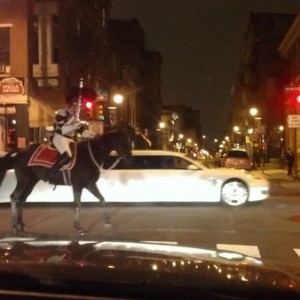 Horse racing stretched Porsche. Gonna be a good night