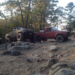 Mine and jerretxx truck top of Daniel. Uwharrie.