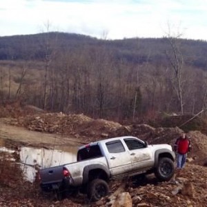 Just after almost ripping my bumper off with a stump