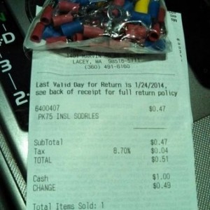 That's a first for RadioShack. 75-pack of assorted ring terminals rang