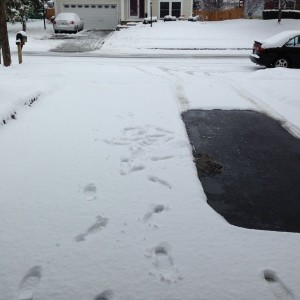 Great now I get to shovel this crap in the rain.