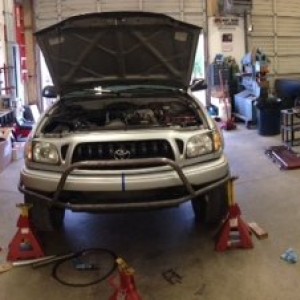 Truck After Leveling Kit Still Under Bumper Fabrication