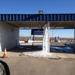 Pipes burst and froze at the car wash lol