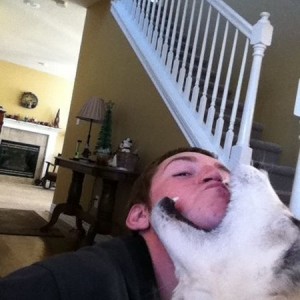 My dog loves to eat people's faces