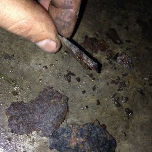Pieces of the frame that just crumbled off like a cookie.