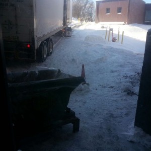 Small jockey truck was not stopping 42, 000 lbs of lead. Slid 200 ft backwa