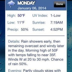 Tomorrow's weather is looking good.